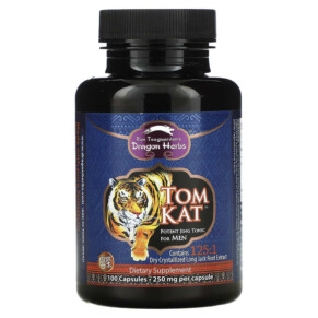 Dragon Herbs (Ron Teeguarden) Tom Kat Potent Jing Tonic For Men 250 mg 100 Capsules 679372005601