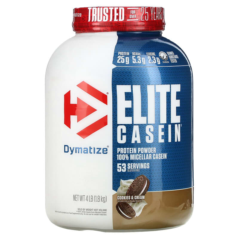 Dymatize Elite Casein Cookies & Cream 4 lbs (1.8 kg) 1 Dymatize Elite Casein Cookies & Cream 4 lbs (1.8 kg) 705016226146