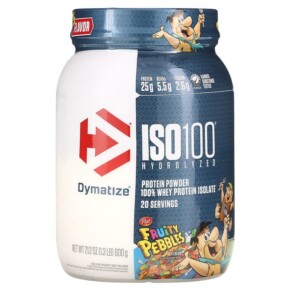 Dymatize ISO 100 Hydrolyzed 100% Whey Protein Isolate Fruity Pebbles 1.3 lbs (600 g) 705016354207