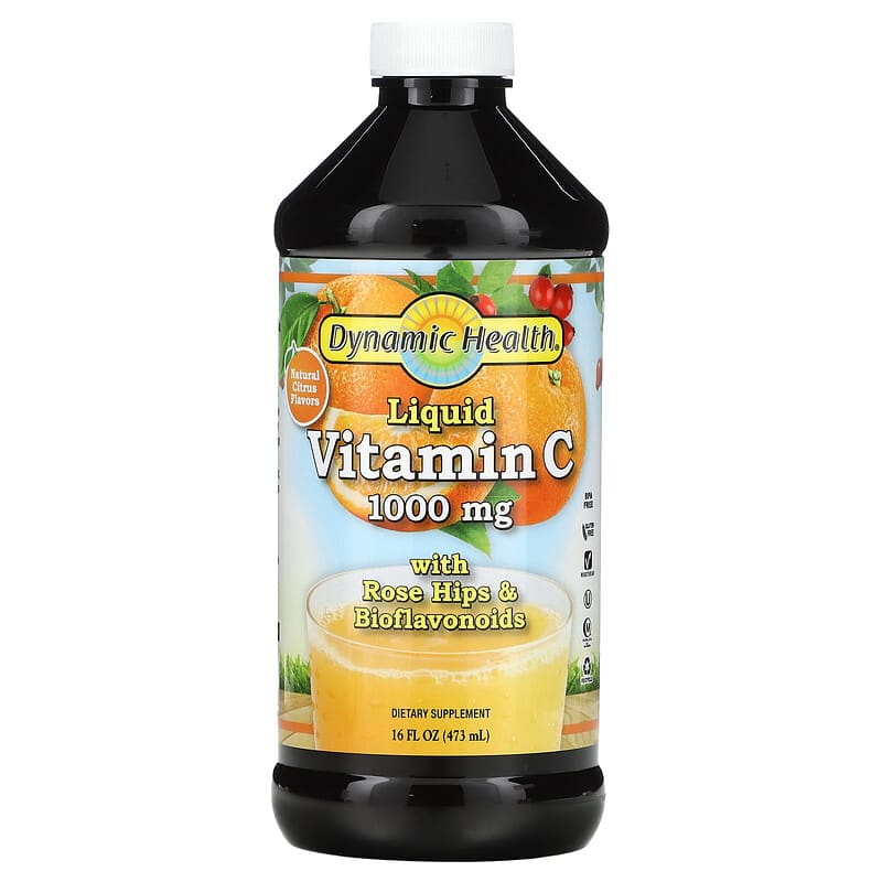 Dynamic Health Laboratories Liquid Vitamin C Natural Citrus Flavors 1,000 mg 16 oz (473 ml) 1 Dynamic Health Liquid Vitamin C Natural Citrus 1.000 mg 16 fl oz (473 ml) 790223100396