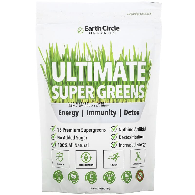 Earth Circle Organics Ultimate Super Greens 10 oz (283 g) 1 Earth Circle Organics Ultimate Super Greens 10 oz (283 g) 813313014363