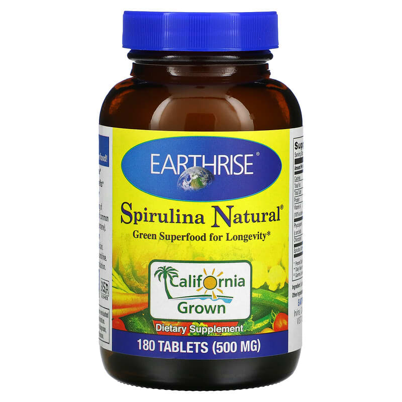 Earthrise Spirulina Natural 500 mg 180 viên 1 Earthrise Spirulina Natural 500 mg 180 Tablets 032602120008