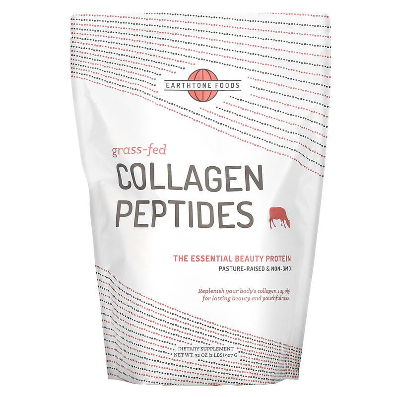 Earthtone Foods Grass Fed Collagen Peptides Unflavored 32 oz (907 g) 1 Earthtone Foods Grass Fed Collagen Peptides Unflavored 32 oz (907 g) 760488373828