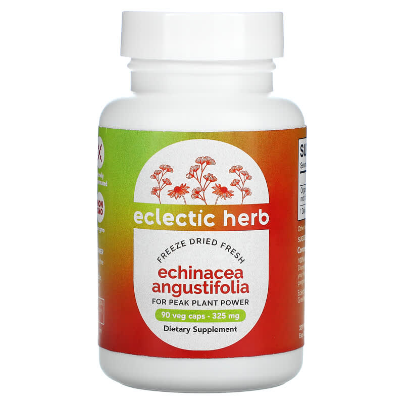 Eclectic Institute Freeze Dried Fresh Echinacea Angustifolia 325 mg 90 Veg Caps 1 Eclectic Institute Freeze Dried Fresh Echinacea Angustifolia 325 mg 90 Veg Caps 023363309115