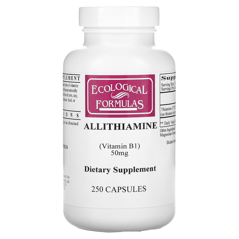 Ecological Formulas Allithiamine (Vitamin B1) 50 mg 250 viên 1 Ecological Formulas Allithiamine (Vitamin B1) 50 mg 250 Capsules 696859131097