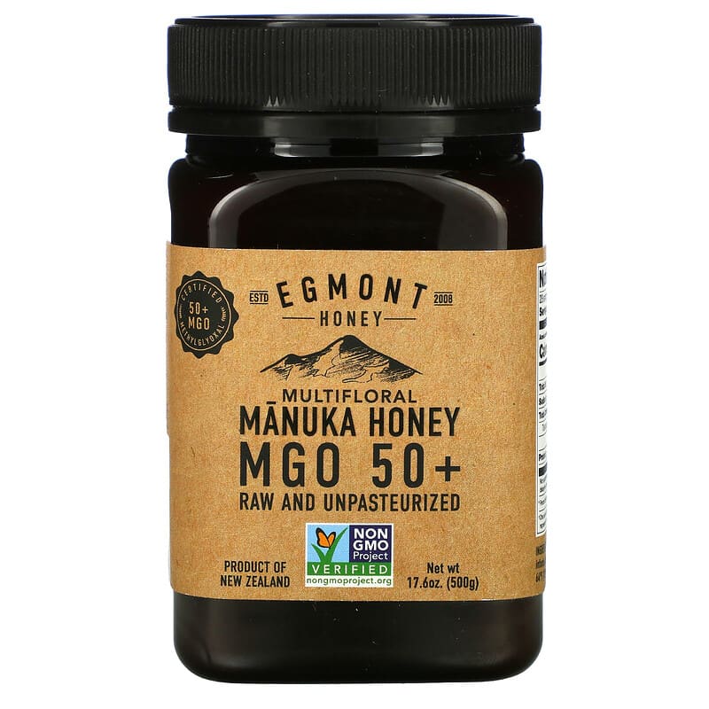 Egmont Honey Multifloral Manuka Honey Raw And Unpasteurized MGO 50+ 17.6 oz (500 g) 1 Egmont Honey Multifloral Manuka Honey Raw And Unpasteurized MGO 50+ 17.6 oz (500 g) 9421034910539