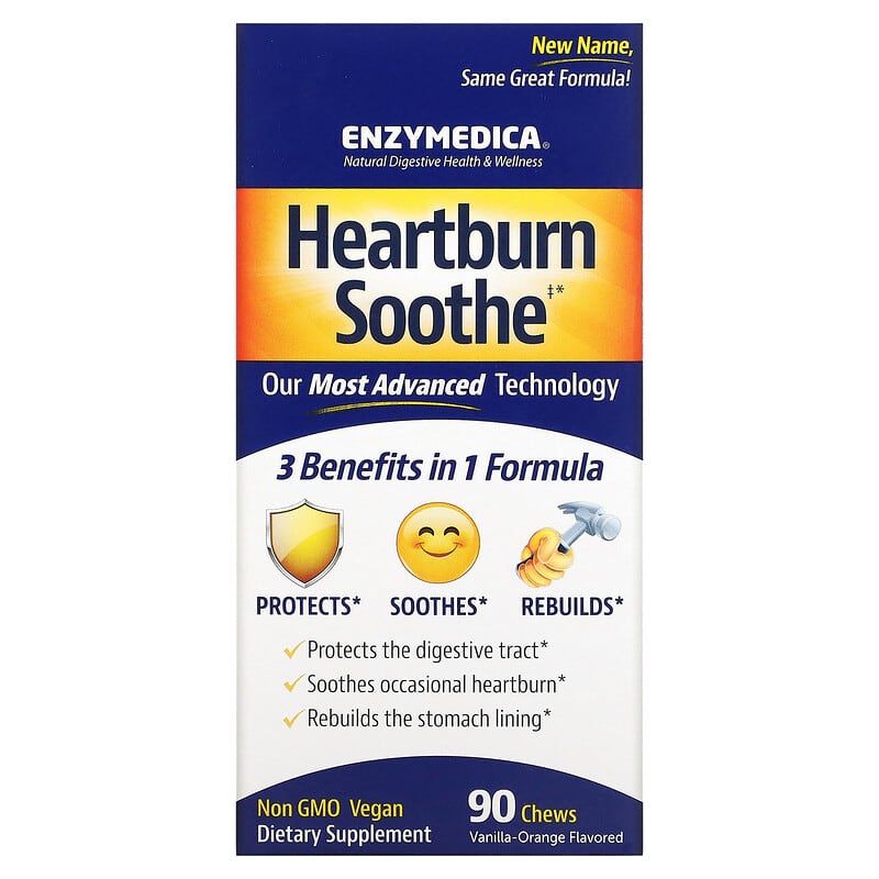 Enzymedica Heartburn Soothe Vanilla-Orange 90 Chews 1 Enzymedica Heartburn Soothe Vanilla-Orange 90 Chews 670480100318