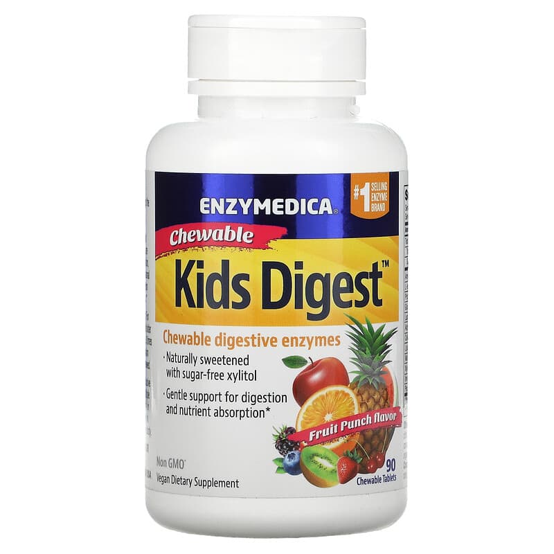 Enzymedica Kids Digest Chewable Digestive Enzymes Fruit Punch 90 Chewable Tablets 1 Enzymedica Kids Digest Chewable Digestive Enzymes Fruit Punch 90 Chewable Tablets 670480110119