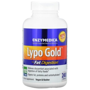Enzymedica Lypo Gold For Fat Digestion 240 Capsules 670480981320