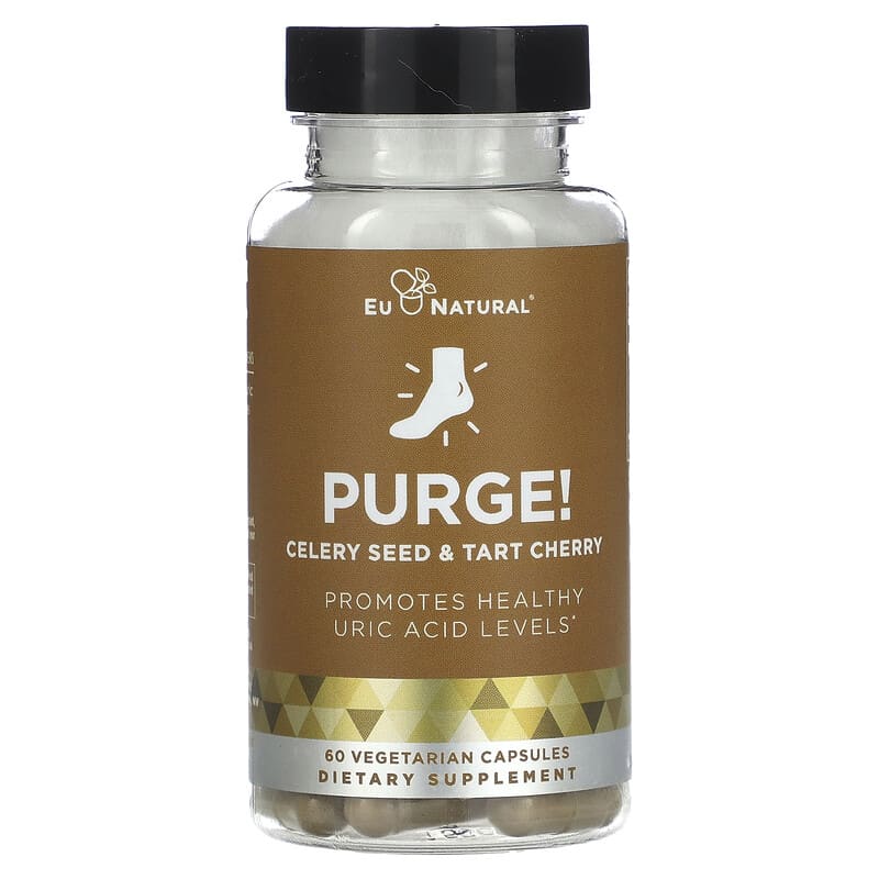 Eu Natural PURGE! Celery Seed & Tart Cherry 60 Vegetarian Capsules 1 Eu Natural PURGE! Celery Seed & Tart Cherry 60 Vegetarian Capsules 855244008127