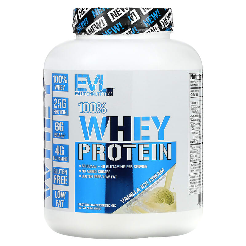 EVLution Nutrition 100% Whey Protein Vanilla Ice Cream 5 lb (2.268 kg) 1 EVLution Nutrition 100% Whey Protein Vanilla Ice Cream 5 lb (2.268 kg) 818901024328