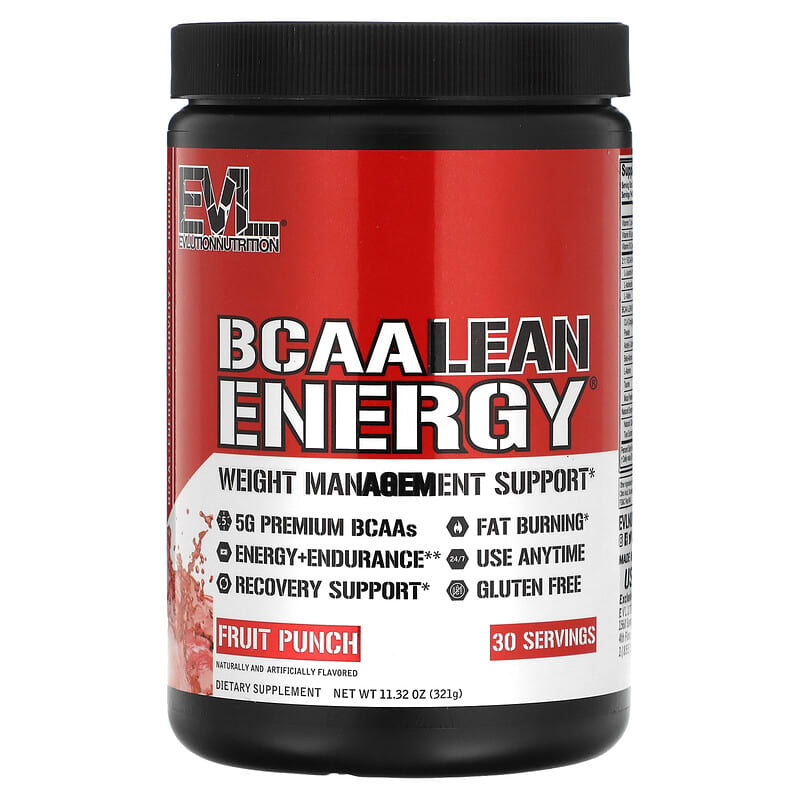 EVLution Nutrition BCAA LEAN ENERGY Fruit Punch 11.32 oz (321 g) 1 EVLution Nutrition BCAA LEAN ENERGY Fruit Punch 11.32 oz (321 g) 710051864161