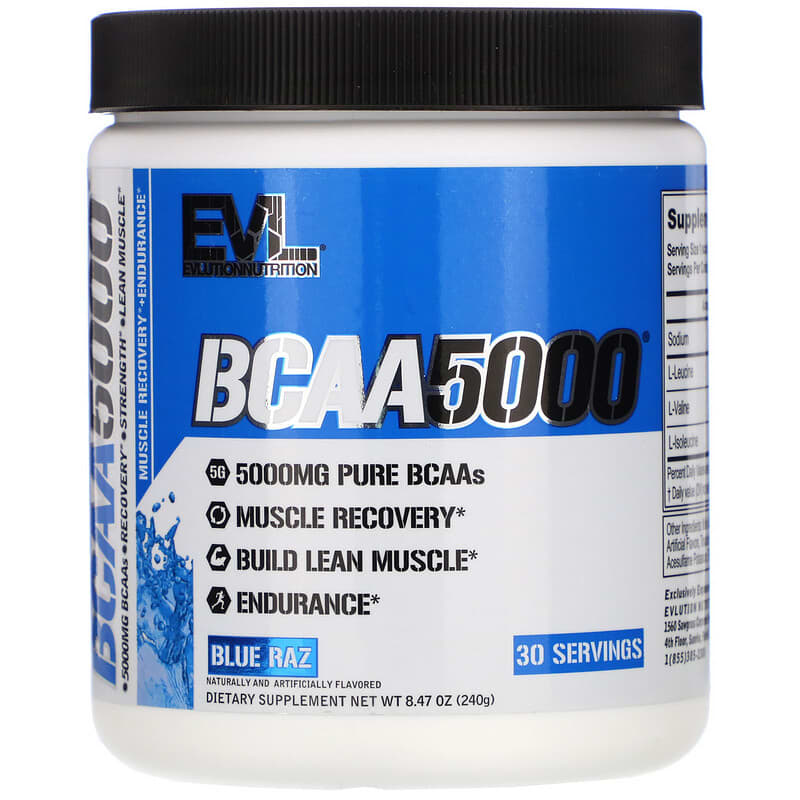 EVLution Nutrition BCAA5000 Blue Raz 8.47 oz (240 g) 1 EVLution Nutrition BCAA5000 Blue Raz 8.47 oz (240 g) 710051864376