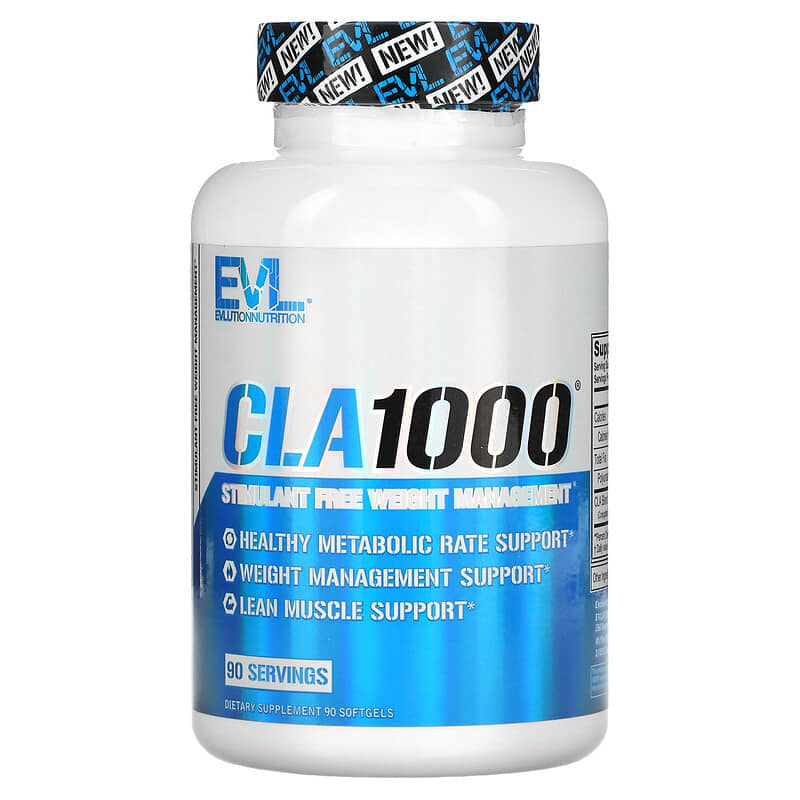 EVLution Nutrition CLA1000 Stimulant Free Weight Management 90 Softgels 1 EVLution Nutrition CLA1000 Stimulant Free Weight Management 90 Softgels 852687908601