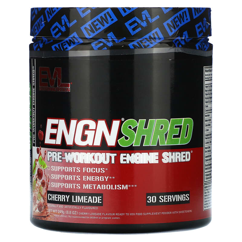 EVLution Nutrition ENGN Shred Pre-Workout Engine Shred Cherry Limeade 8.8 oz (249 g) 1 EVLution Nutrition ENGN Shred Pre-Workout Engine Shred Cherry Limeade 8.8 oz (249 g) 818901020580