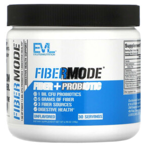 EVLution Nutrition FiberMode Fiber + Probiotic Unflavored 6.98 oz (198 g) 818901022300