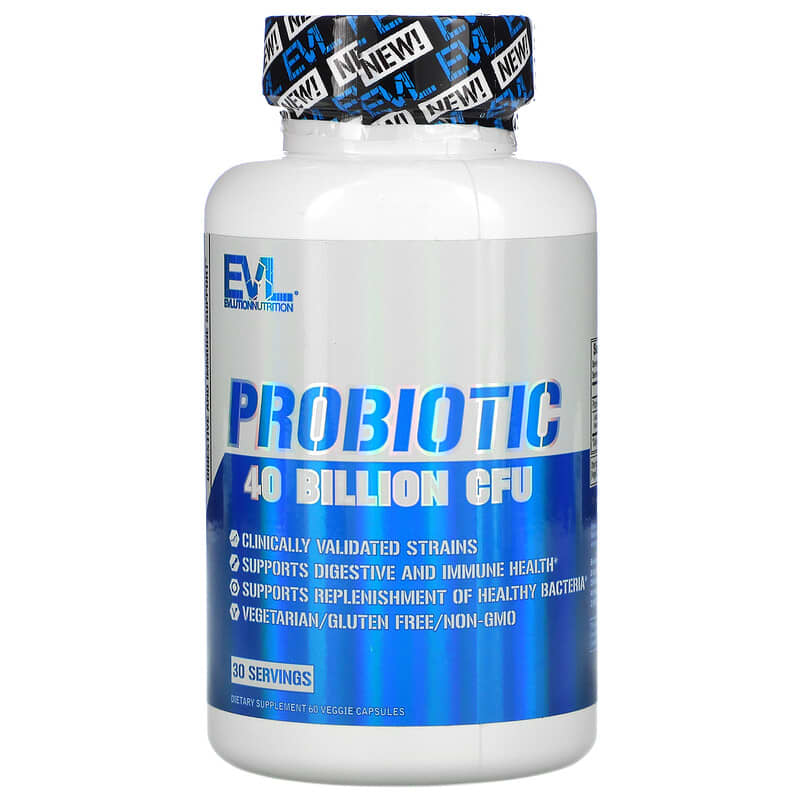 EVLution Nutrition Probiotic 40 Billion CFU 60 Veggie Capsules 1 EVLution Nutrition Probiotic 40 Billion CFU 60 Veggie Capsules 818901020627