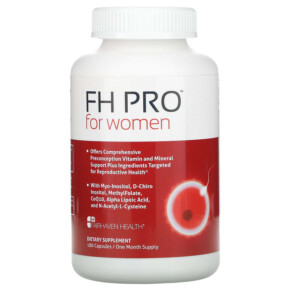 Fairhaven Health FH Pro for Women Clinical-Grade Fertility Supplement 180 Capsules 896593002176