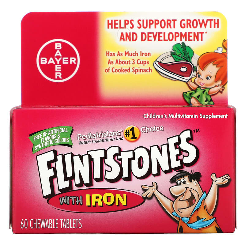 Flintstones Children's Multivitamin with Iron Fruit Flavors 60 Chewable Tablets 1 Flintstones Children's Multivitamin with Iron Fruit Flavors 60 Chewable Tablets 016500079095