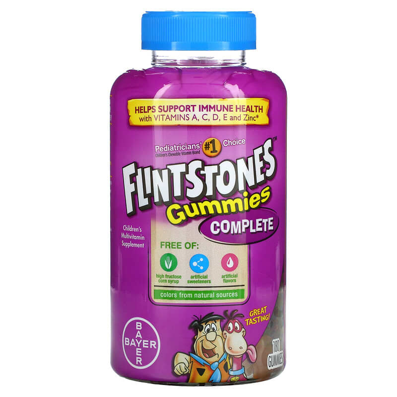 Flintstones Complete Children's Multivitamin with Vitamin A C D E and Zinc 180 Gummies 1 Flintstones Complete Children's Multivitamin with Vitamin A C D E and Zinc 180 Gummies 016500554356