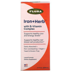 Flora Iron+ Herb With B-Vitamin Complex 7.7 fl oz (228 ml) 061998647417
