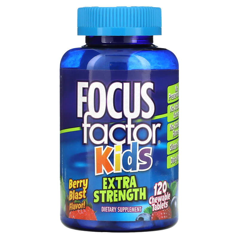 Focus Factor Kids Extra Strength Berry Blast 120 Chewable Tablets 1 Focus Factor Kids Extra Strength Berry Blast 120 Chewable Tablets 855119006210