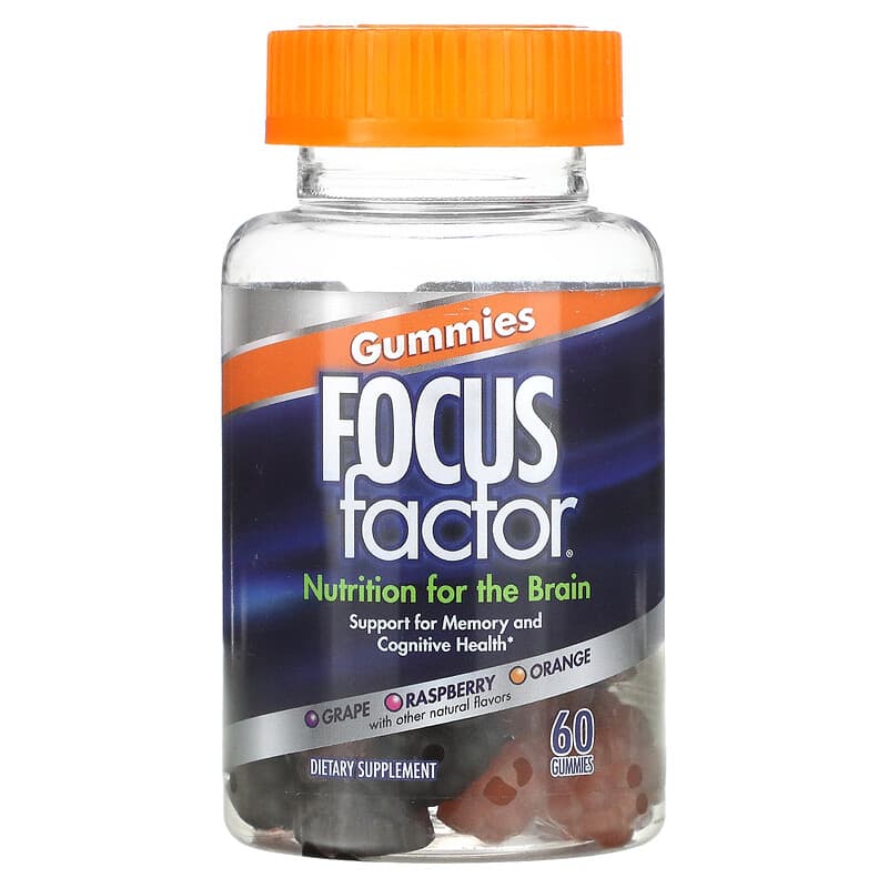Focus Factor Nutrition For The Brain Grape Raspberry Orange 60 Gummies 1 Focus Factor Nutrition For The Brain Grape Raspberry Orange 60 Gummies 855119006029