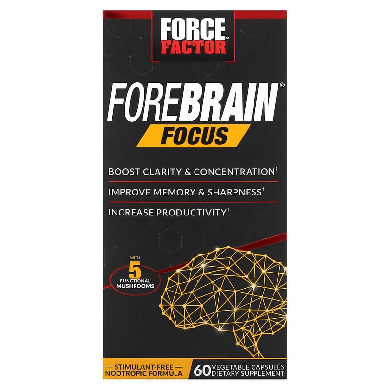 Force Factor Forebrain Focus 60 Vegetable Capsules 1 Force Factor Forebrain Focus 60 Vegetable Capsules 818594018628