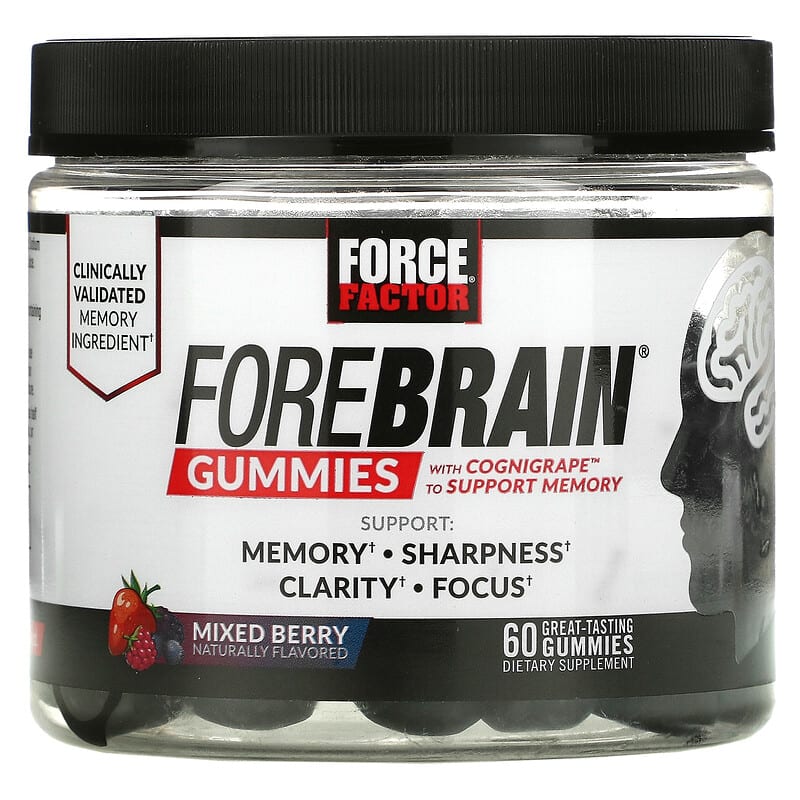 Force Factor Forebrain Gummies Memory Support Mixed Berry 60 Gummies 1 Force Factor Forebrain Gummies Memory Support Mixed Berry 60 Gummies 818594015429