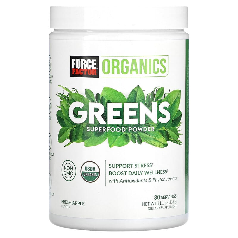 Force Factor Organics Greens Superfood Powder Fresh Apple 11.1 oz (316 g) 1 Force Factor Organics Greens Superfood Powder Fresh Apple 11.1 oz (316 g) 818594018963