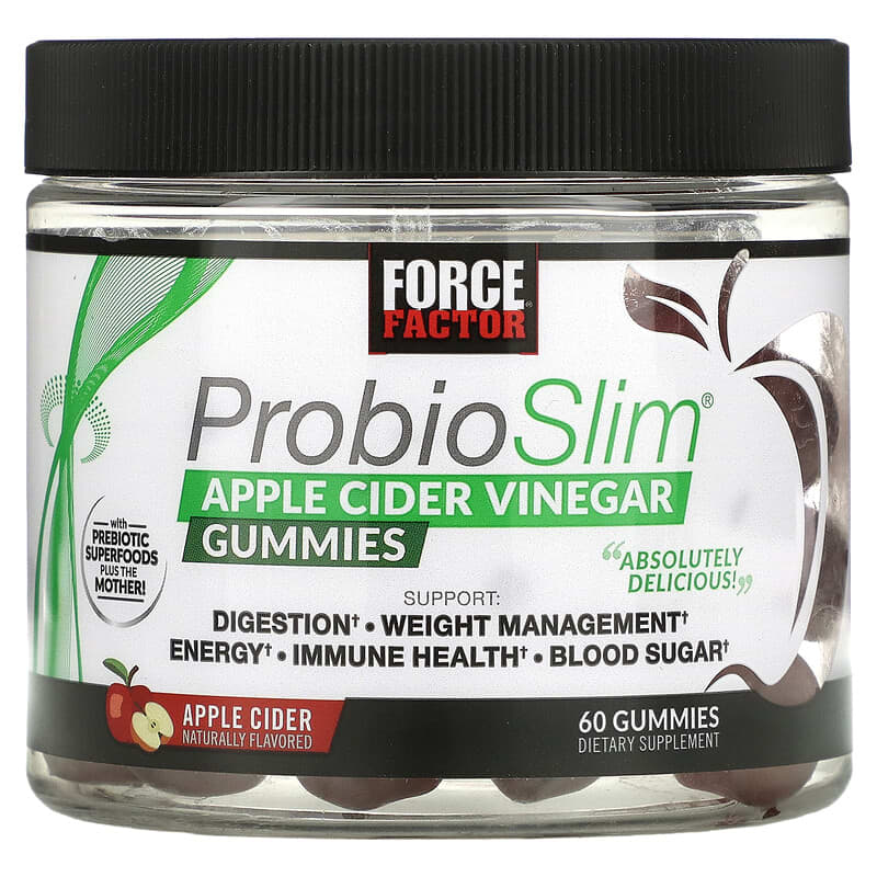 Force Factor ProbioSlim Apple Cider Vinegar Gummies 60 Gummies 1 Force Factor ProbioSlim Apple Cider Vinegar Gummies 60 Gummies 818594015436