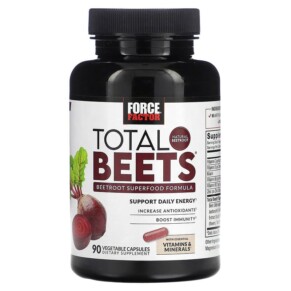 Force Factor Total Beets Beetroot Superfood Formula 90 Vegetable Capsules 818594019946