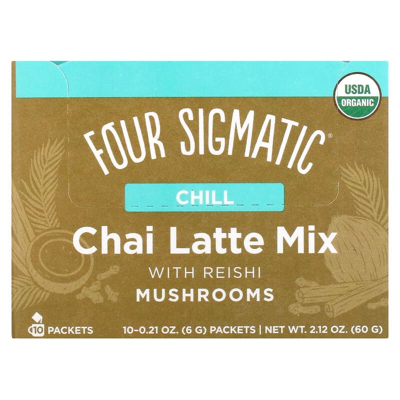 Four Sigmatic Chai Latte Mix with Reishi 10 Packets 0.21 oz (6 g) Each 1 Four Sigmatic Chai Latte Mix with Reishi Mushrooms 10 Packets 0.21 oz (6 g) Each 816897020829