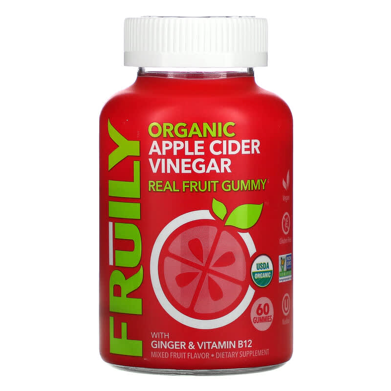 Fruily Organic Apple Cider Vinegar with Ginger & Vitamin B12 Mixed Fruit 60 Gummies 1 Fruily Organic Apple Cider Vinegar with Ginger & Vitamin B12 Mixed Fruit 60 Gummies 850019556001