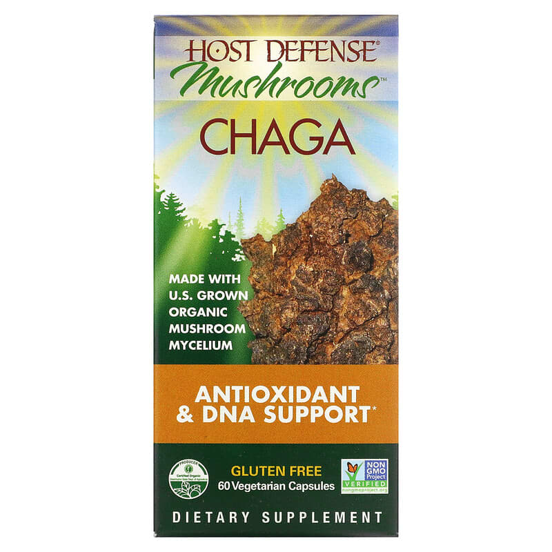Fungi Perfecti Chaga 60 viên 1 Fungi Perfecti Host Defense Chaga 60 Vegetarian Capsules 633422031828
