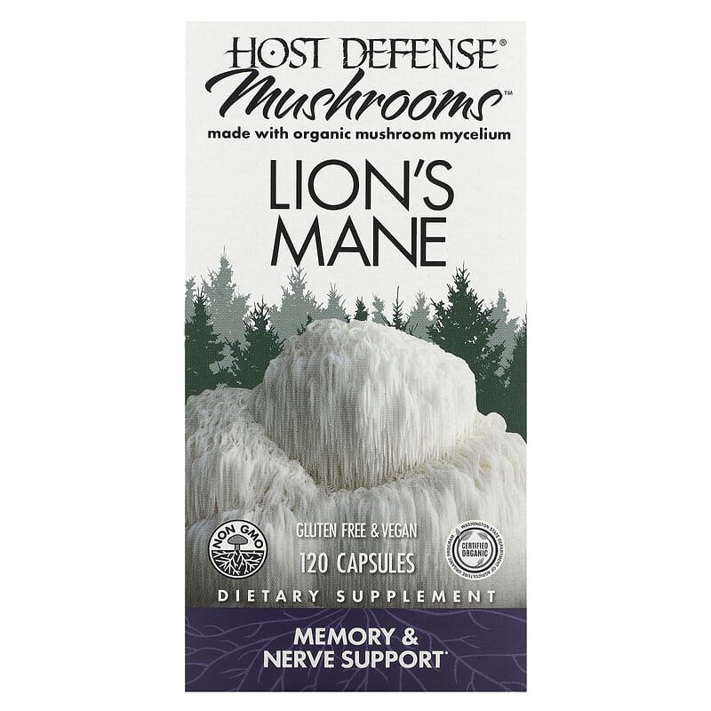 Fungi Perfecti Lion's Mane Memory & Nerve Support 120 viên 1 Fungi Perfecti Host Defense Host Defense Mushrooms Lion's Mane Memory & Nerve Support 120 Capsules 633422031637