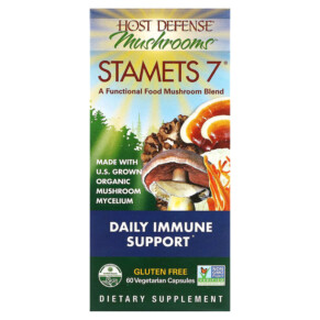 Fungi Perfecti Host Defense Host Defense Mushrooms Stamets 7 Daily Immune Support 60 Vegetarian Capsules 633422037028
