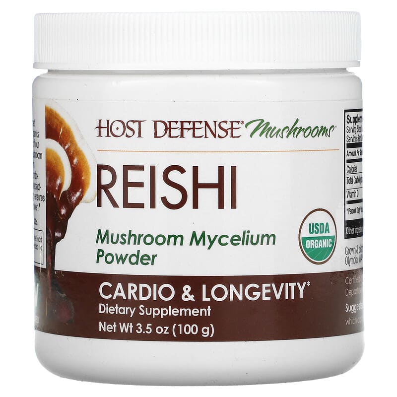 Fungi Perfecti Reishi Mushroom Mycelium Powder Cardio & Longevity 3.5 oz (100 g) 1 Fungi Perfecti Host Defense Reishi Mushroom Mycelium Powder Cardio & Longevity 3.5 oz (100 g) 633422822723