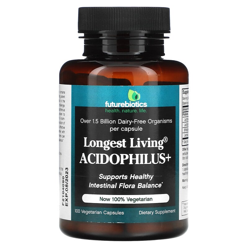 Futurebiotics Longest Living Acidophilus+ 100 Vegetarian Capsules 1 Futurebiotics Longest Living Acidophilus+ 100 Vegetarian Capsules 049479001163