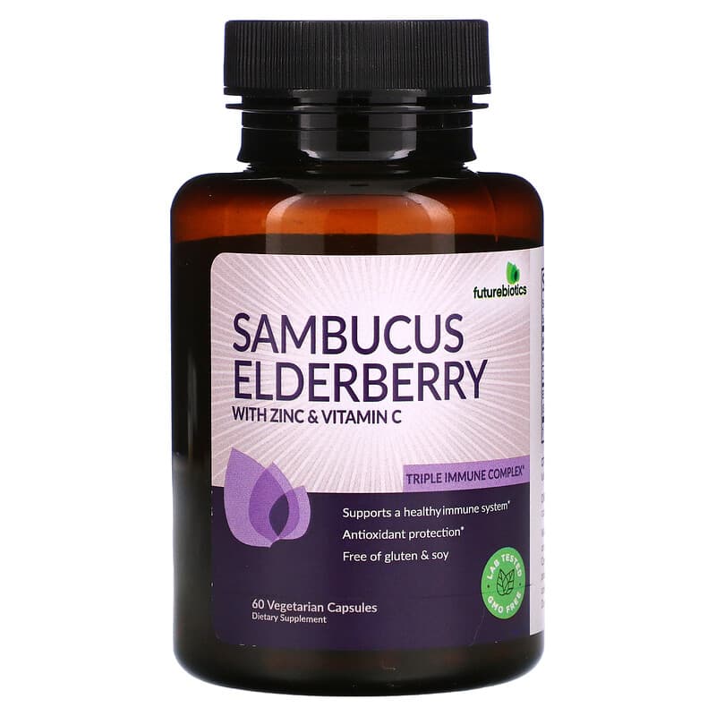 Futurebiotics Sambucus Elderberry with Zinc & Vitamin C 60 Vegetarian Capsules 1 Futurebiotics Sambucus Elderberry with Zinc & Vitamin C 60 Vegetarian Capsules 049479501007