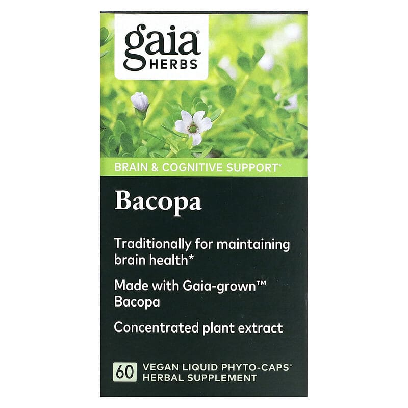 Gaia Herbs Bacopa 60 Vegan Liquid Phyto-Caps 1 Gaia Herbs Bacopa 60 Vegan Liquid Phyto-Caps 751063150842