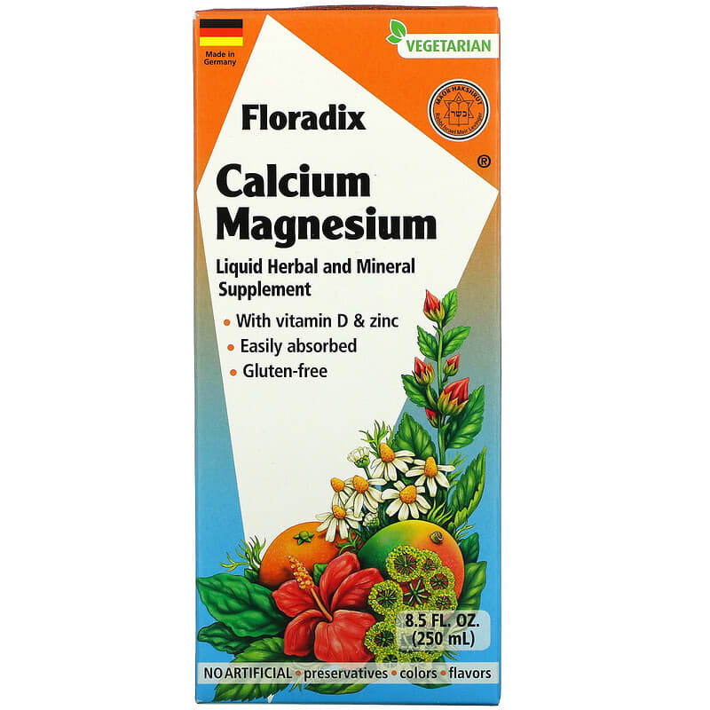 Gaia Herbs Floradix Calcium Magnesium with Vitamin D & Zinc 8.5 oz (250 ml) 1 Gaia Herbs Floradix Calcium Magnesium with Vitamin D & Zinc 8.5 fl oz (250 ml) 850026260021
