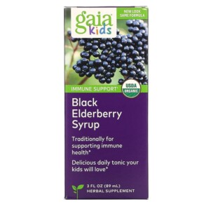 Gaia Herbs Kids Black Elderberry Syrup 3 fl oz (89 ml) 751063145701