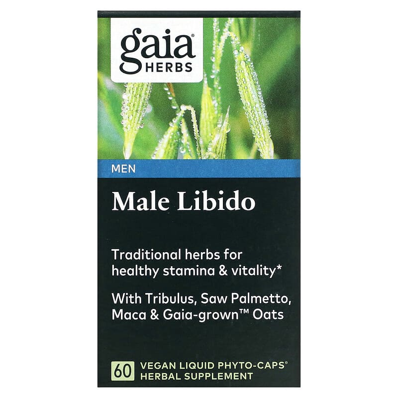 Gaia Herbs Male Libido with Horny Goat Weed Saw Palmetto Maca & Gaia-Grown Oats 60 Vegan Liquid Phyto-Caps 1 Gaia Herbs Male Libido 60 Vegan Liquid Phyto-Caps 751063399104