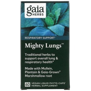 Gaia Herbs Mighty Lungs 60 Vegan Liquid Phyto-Caps 751063151641