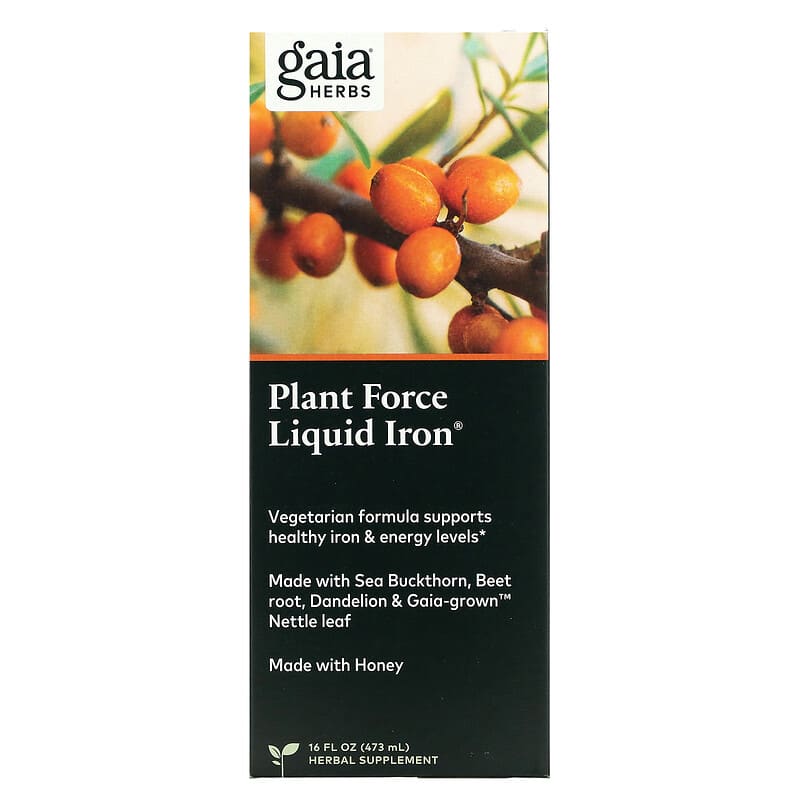 Gaia Herbs Plant Force Liquid Iron 16 oz (473 ml) 1 Gaia Herbs Plant Force Liquid Iron 16 fl oz (473 ml) 751063146272