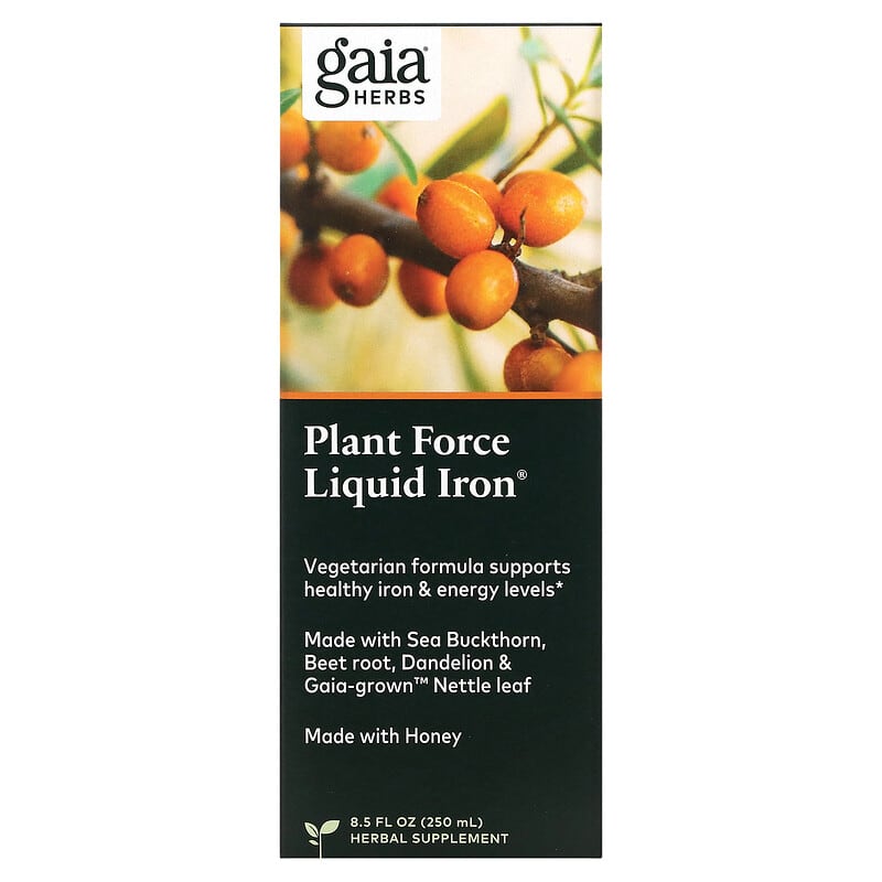 Gaia Herbs Plant Force Liquid Iron 8.5 oz (250 ml) 1 Gaia Herbs Plant Force Liquid Iron 8.5 fl oz (250 ml) 751063146265