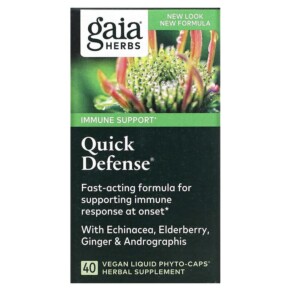 Gaia Herbs Quick Defense 40 Vegan Liquid Phyto-Caps 751063403603