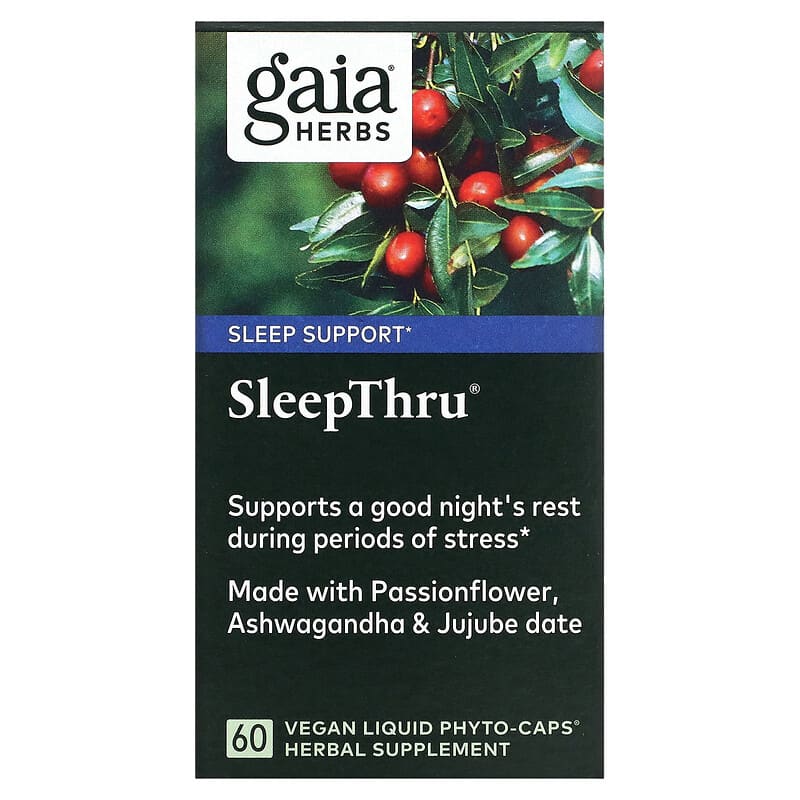 Gaia Herbs SleepThru 60 Vegan Liquid Phyto-Caps 1 Gaia Herbs SleepThru 60 Vegan Liquid Phyto-Caps 751063145763