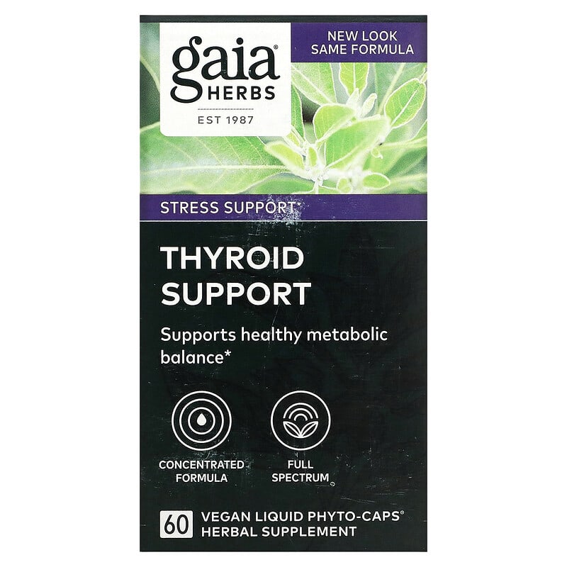 Gaia Herbs Thyroid Support 60 Vegan Liquid Phyto-Caps 1 Gaia Herbs Thyroid Support 60 Vegan Liquid Phyto-Caps 751063399906